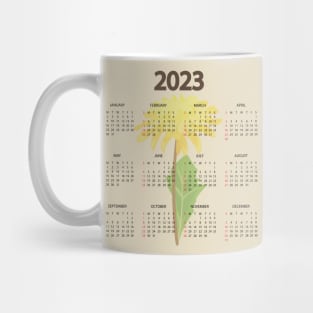 2023 PRINTABLE CALENDAR, 2023 Monthly Planner, floral monthly Calendar, Mug